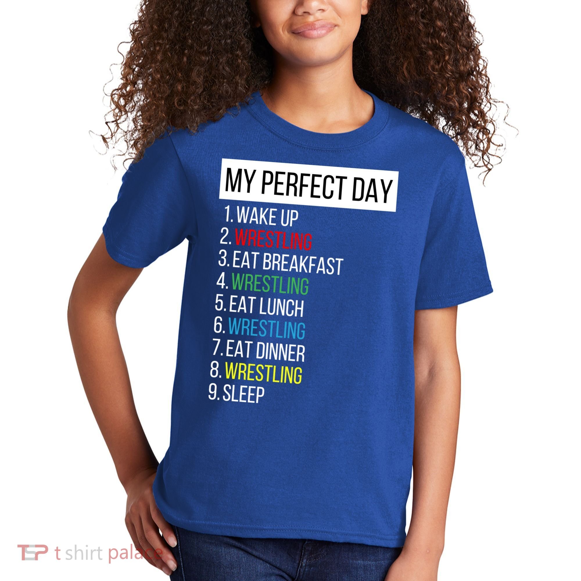 My Perfect Day Wrestling Great Gift Kids T-Shirt