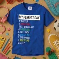 My Perfect Day Wrestling Great Gift Kids T-Shirt thumb 3