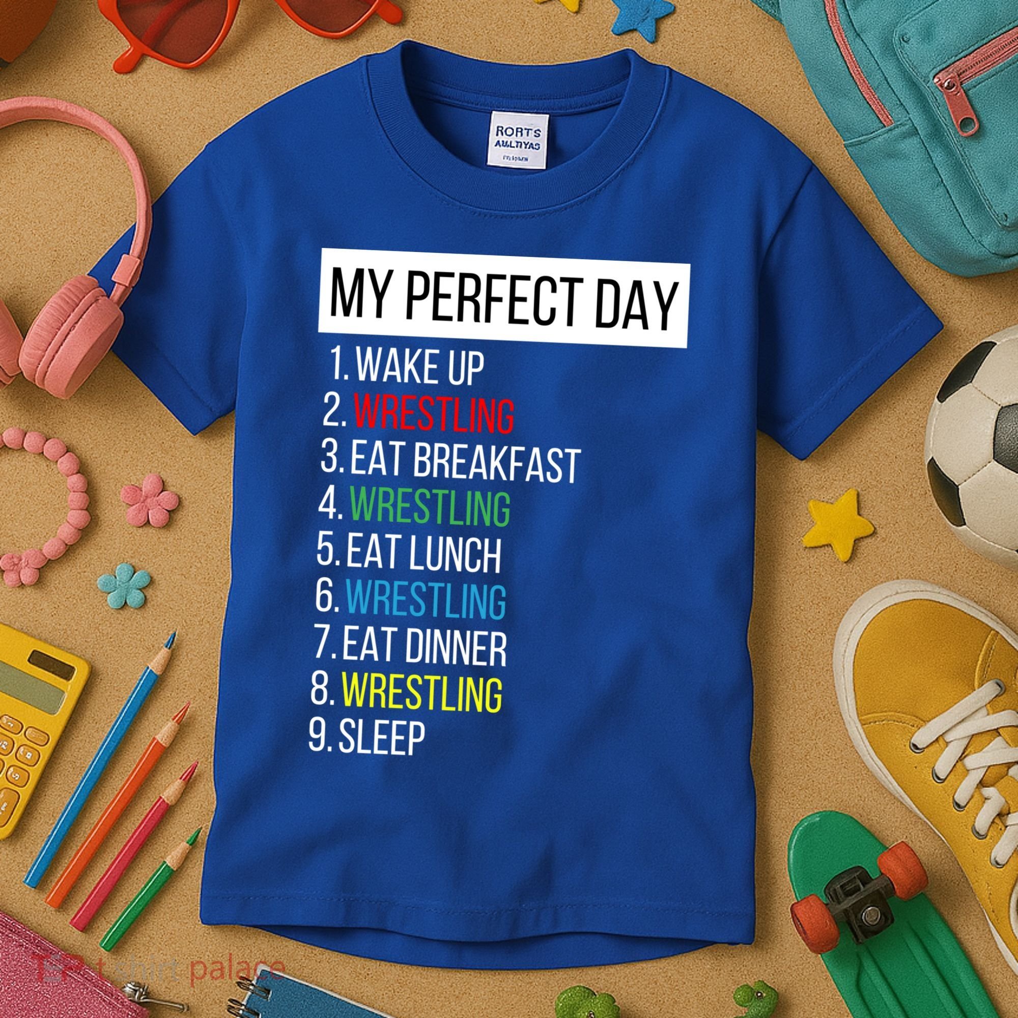 My Perfect Day Wrestling Great Gift Kids T-Shirt