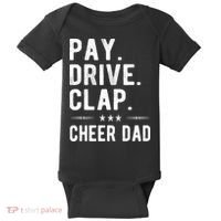 Mens Pay Drive Clap Cheer Dad Cheerleading Father Cheerleader Baby Bodysuit thumb 0