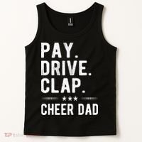 Mens Pay Drive Clap Cheer Dad Cheerleading Father Cheerleader Tank Top thumb 2