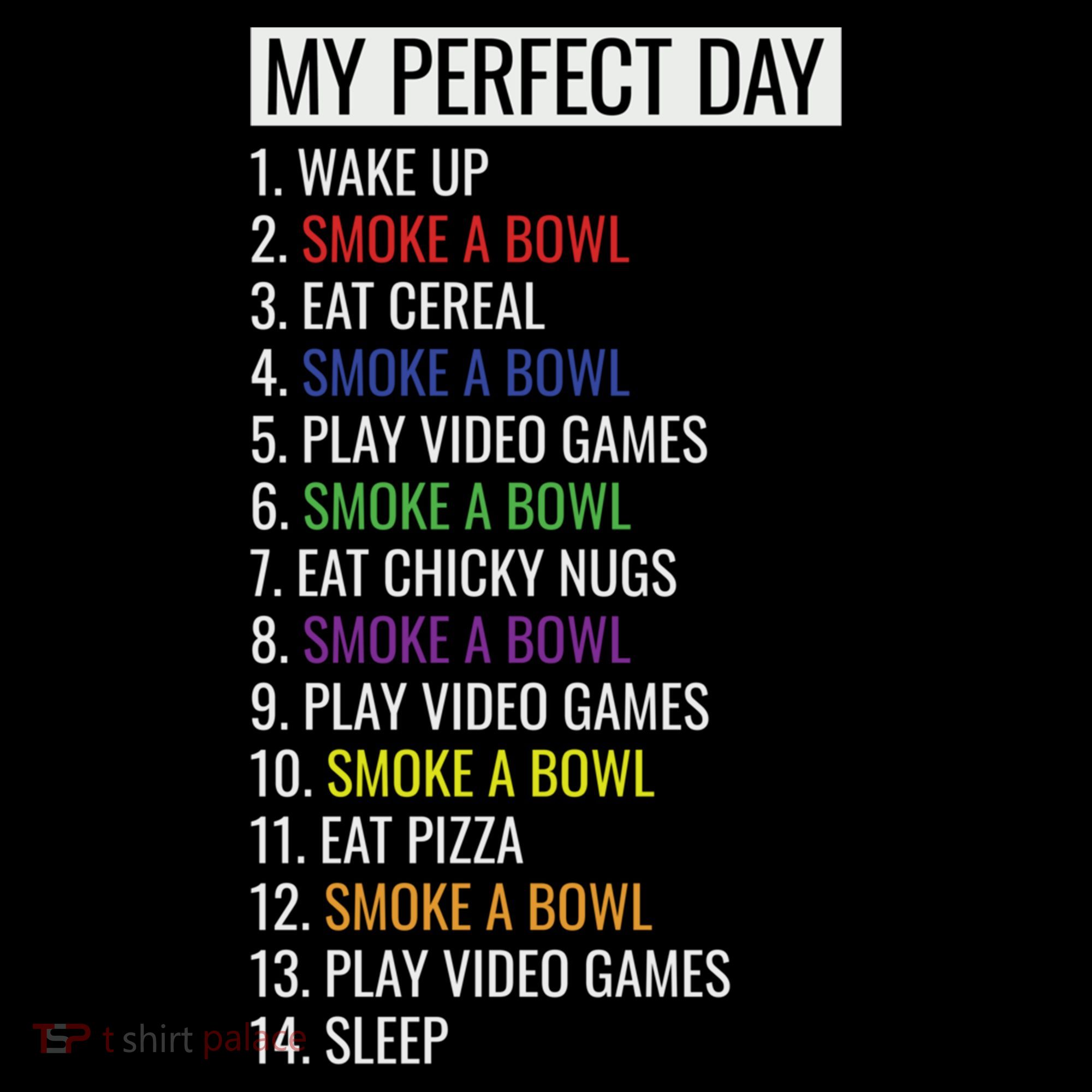 My Perfect Day Funny Weed Video Game Gift USA-Made Doggie Bandana