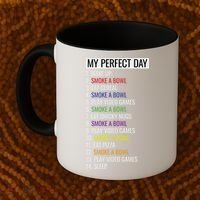 My Perfect Day Funny Weed Video Game Gift Coffee Mug thumb 2
