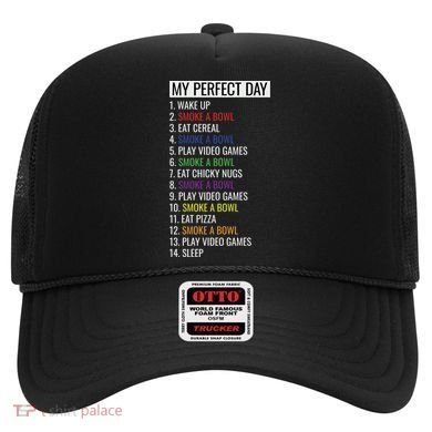My Perfect Day Funny Weed Video Game Gift Hat
