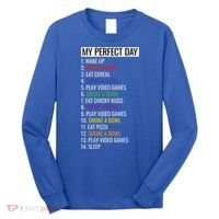 My Perfect Day Funny Weed Video Game Gift Long Sleeve Shirt thumb 0