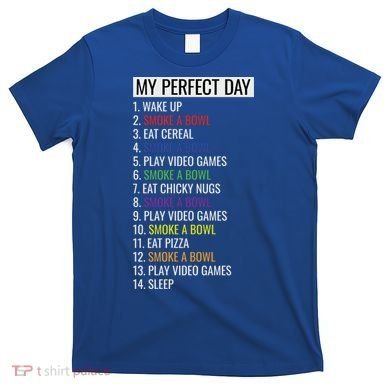 My Perfect Day Funny Weed Video Game Gift T-Shirt