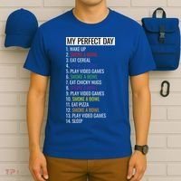 My Perfect Day Funny Weed Video Game Gift T-Shirt thumb 6