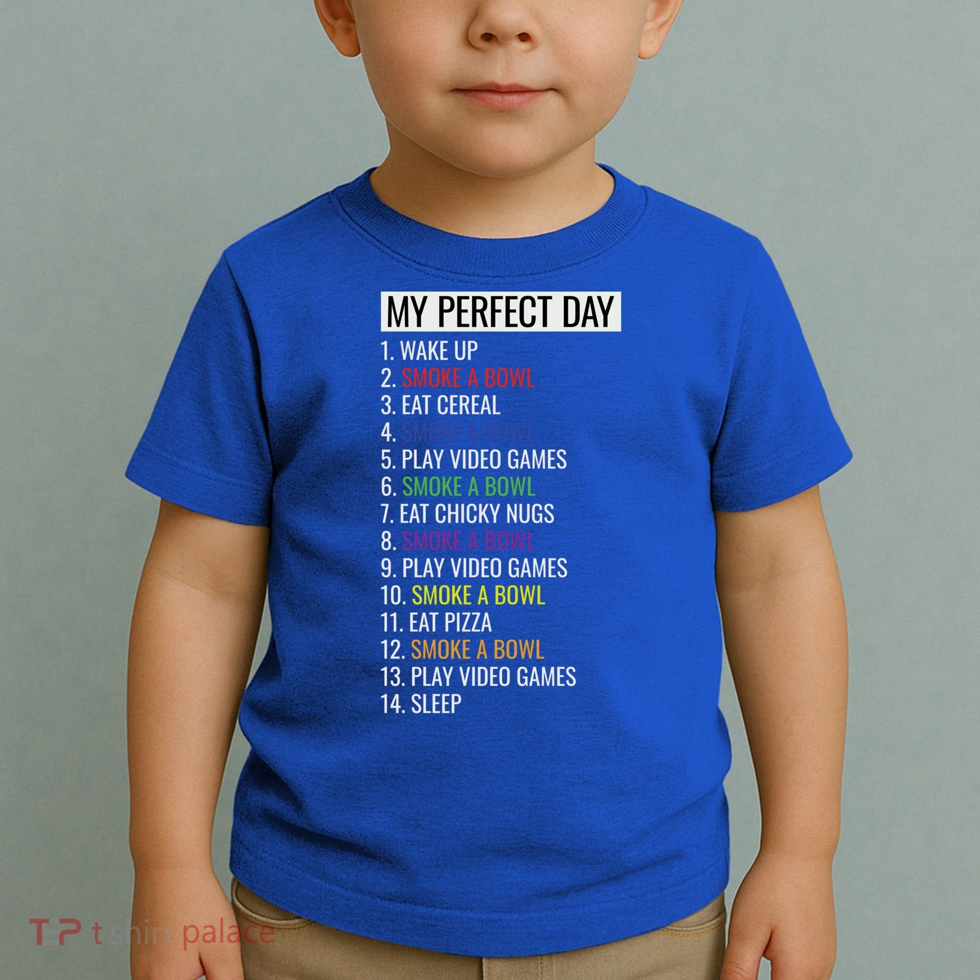 My Perfect Day Funny Weed Video Game Gift Toddler T-Shirt