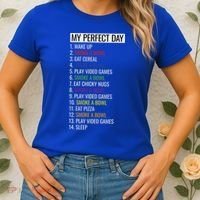 My Perfect Day Funny Weed Video Game Gift Women's T-Shirt thumb 2