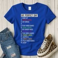 My Perfect Day Funny Weed Video Game Gift Women's T-Shirt thumb 3