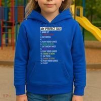My Perfect Day Funny Weed Video Game Gift Kids Hoodie thumb 3