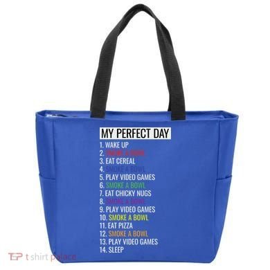 My Perfect Day Funny Weed Video Game Gift Tote Bag