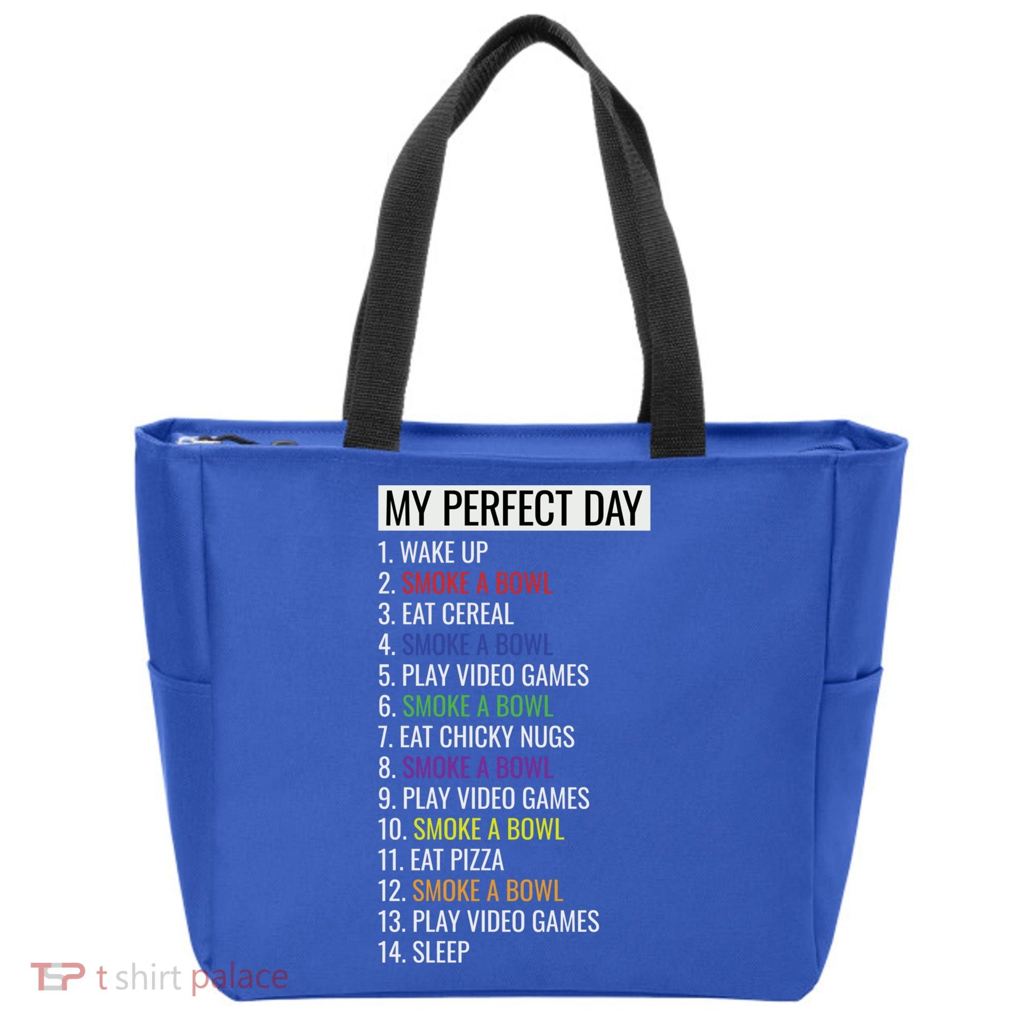 My Perfect Day Funny Weed Video Game Gift Tote Bag