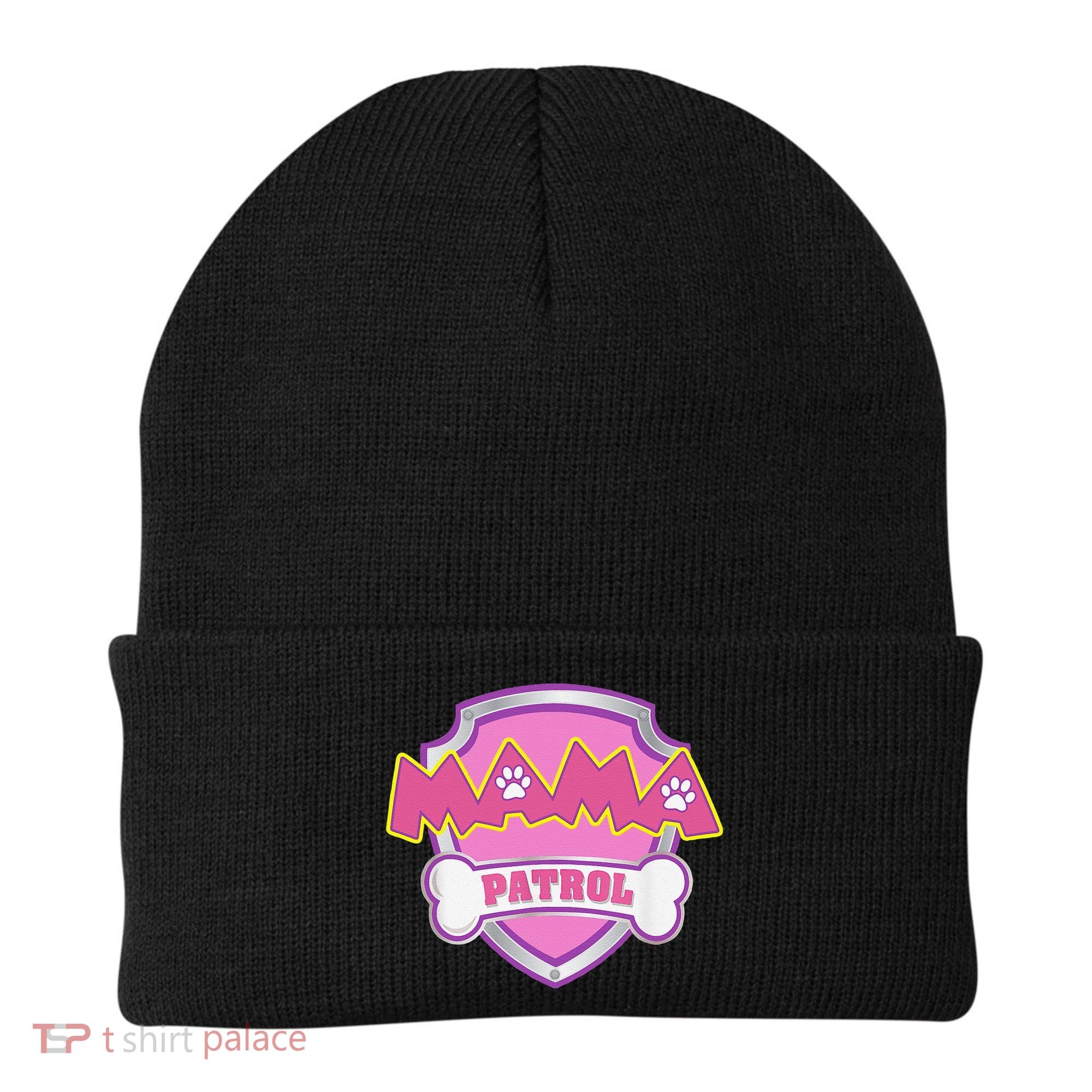 Mama Patrol Dog Mom Dad Funny Gift Birthday Party Beanie