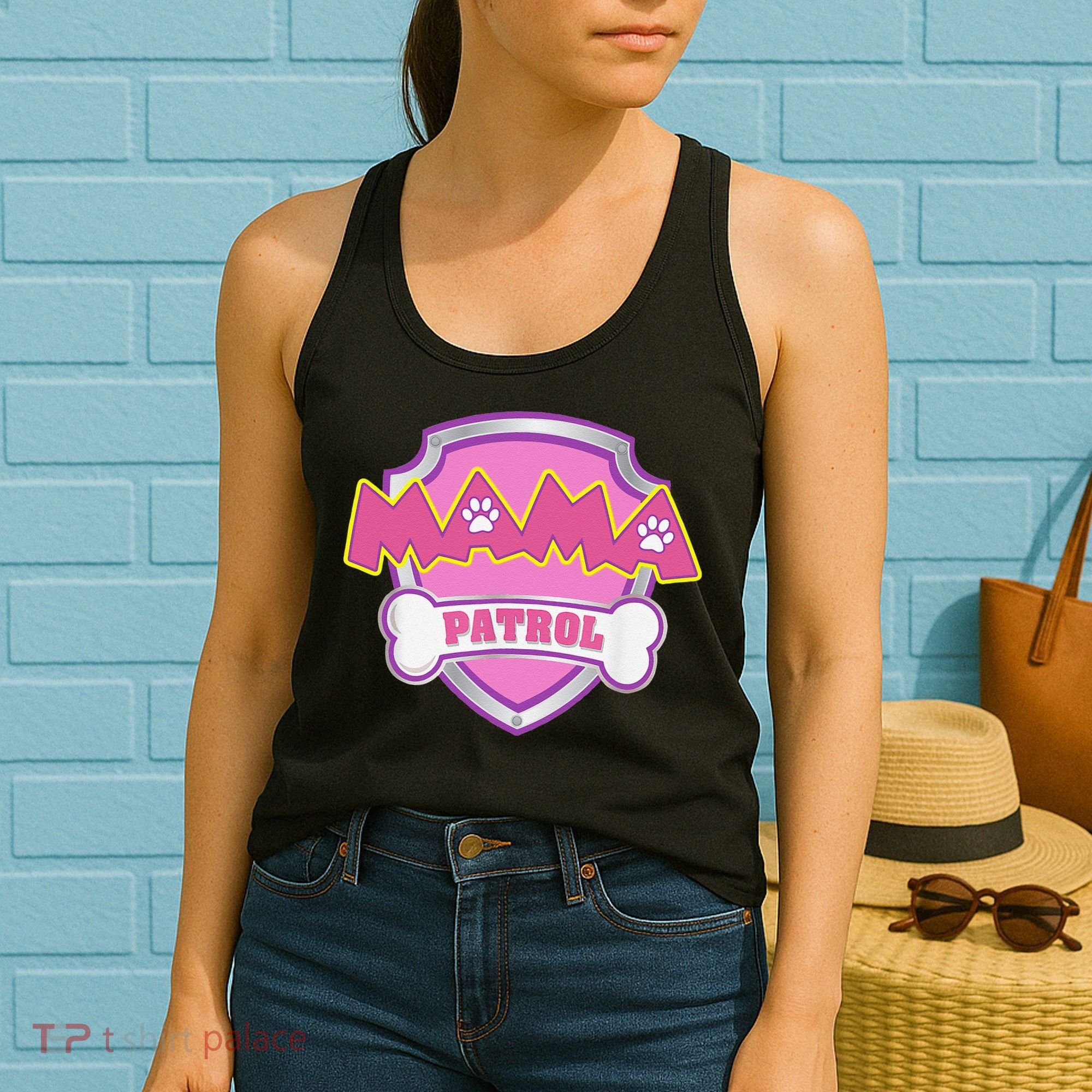 Mama Patrol Dog Mom Dad Funny Gift Birthday Party Women's Tank Top