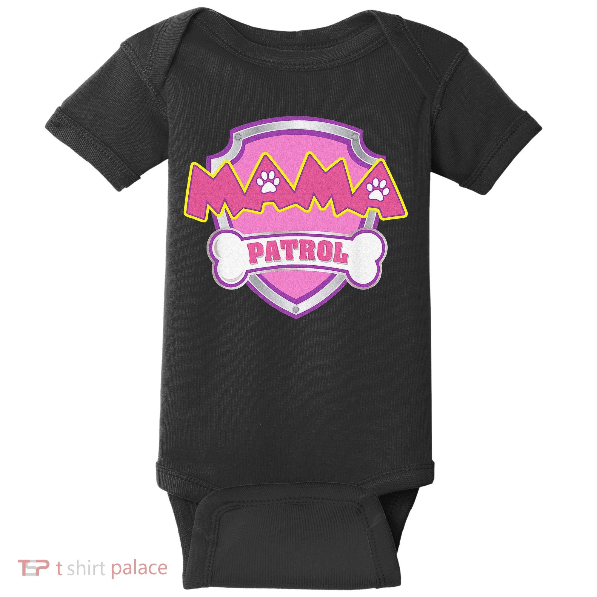 Mama Patrol Dog Mom Dad Funny Gift Birthday Party Baby Bodysuit