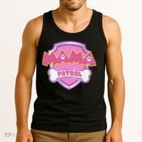 Mama Patrol Dog Mom Dad Funny Gift Birthday Party Tank Top thumb 3