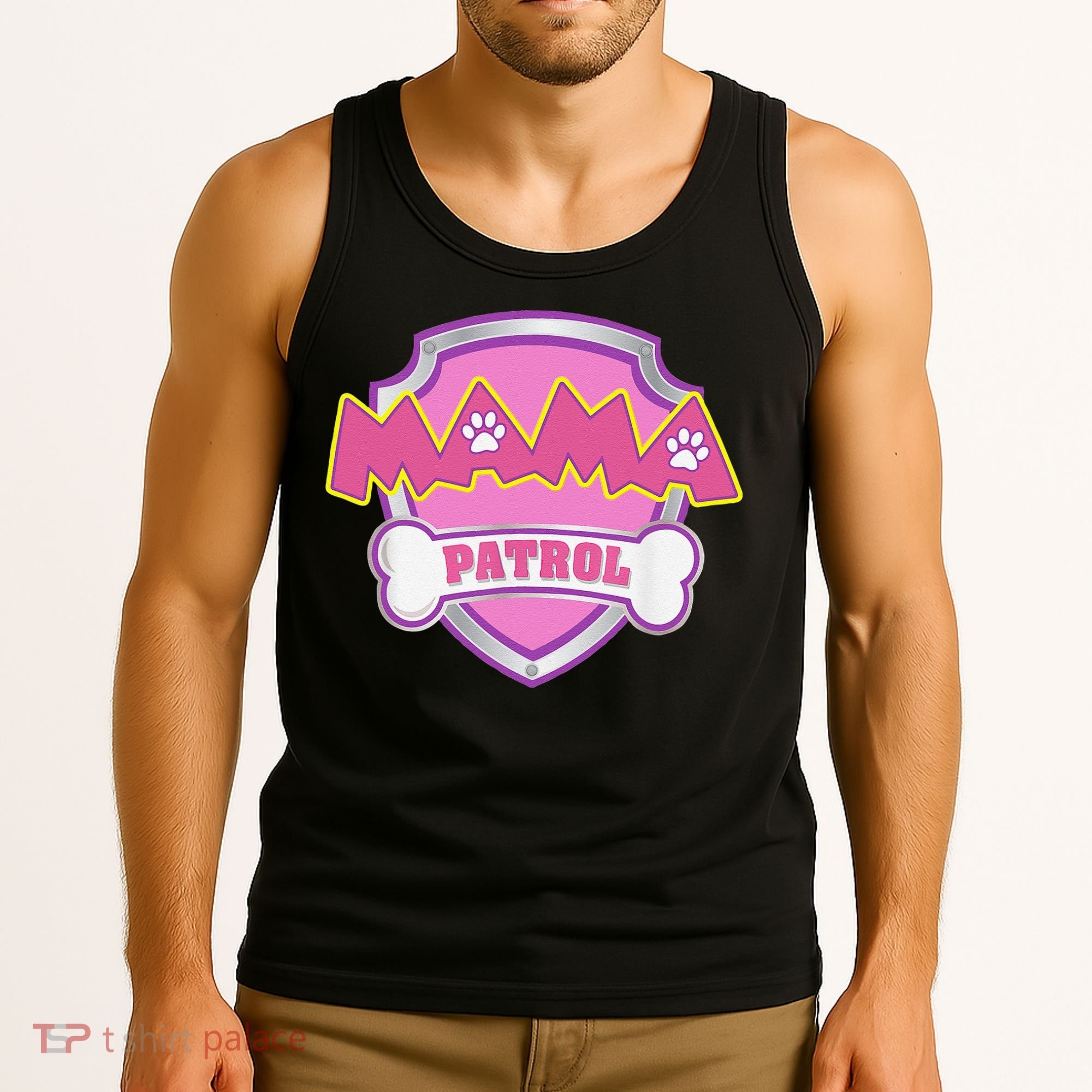 Mama Patrol Dog Mom Dad Funny Gift Birthday Party Tank Top