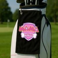 Mama Patrol Dog Mom Dad Funny Gift Birthday Party Golf Towel thumb 2