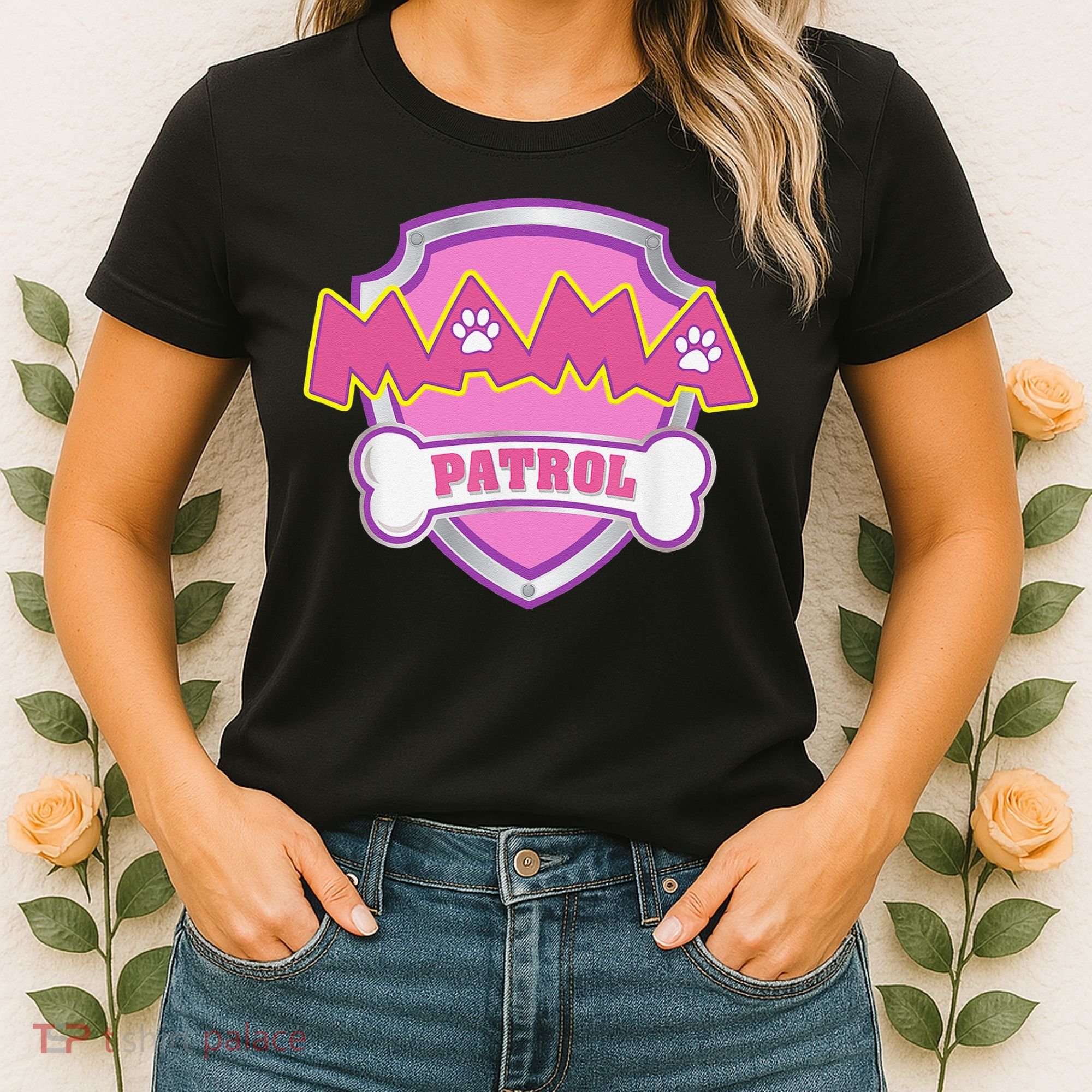 Mama Patrol Dog Mom Dad Funny Gift Birthday Party Women's T-Shirt