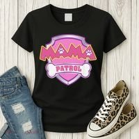 Mama Patrol Dog Mom Dad Funny Gift Birthday Party Women's T-Shirt thumb 3