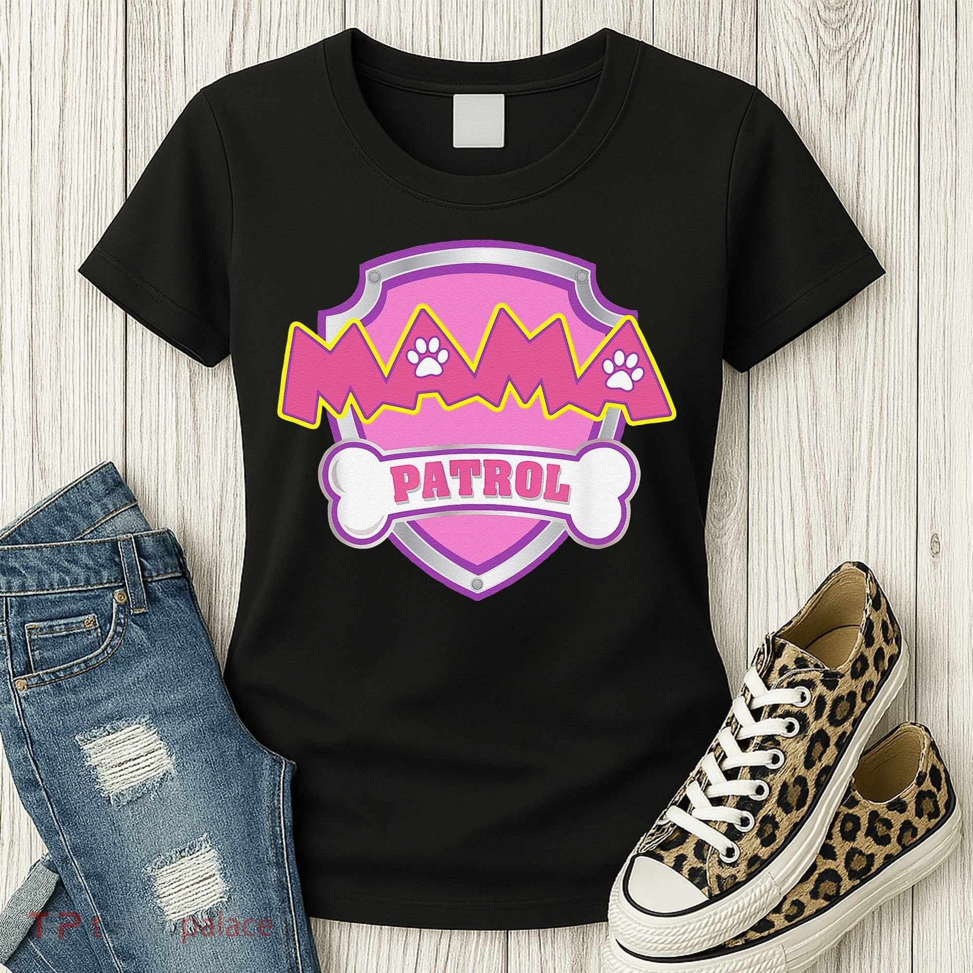 Mama Patrol Dog Mom Dad Funny Gift Birthday Party Women's T-Shirt