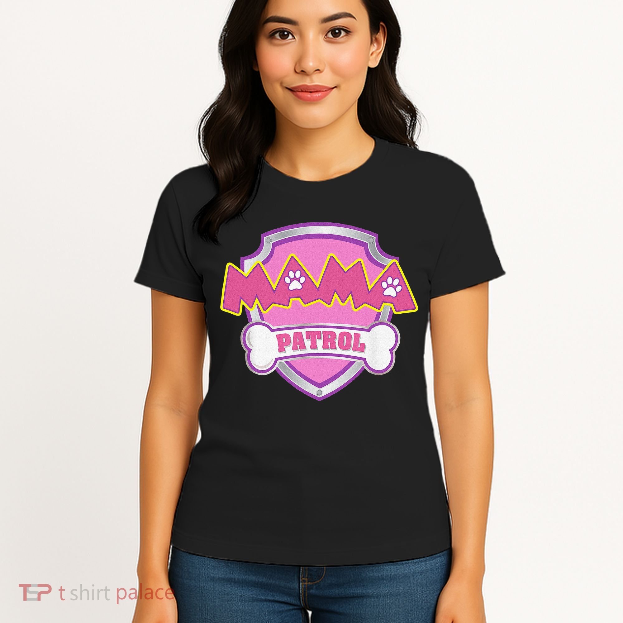 Mama Patrol Dog Mom Dad Funny Gift Birthday Party Women's T-Shirt