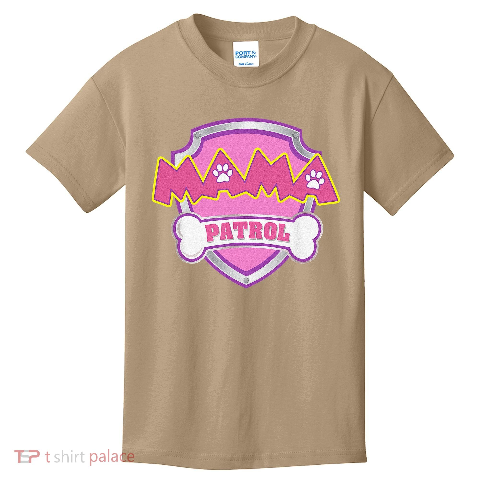 Mama Patrol Dog Mom Dad Funny Gift Birthday Party Kids T-Shirt