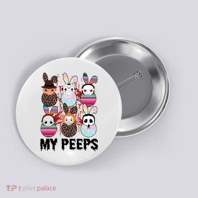 My Peeps Easter Horror Eggs Horror Movie Easter Horror Easter Button