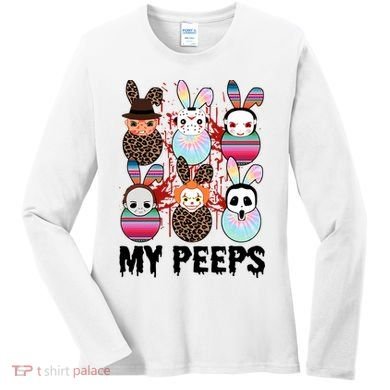 My Peeps Easter Horror Eggs Horror Movie Easter Horror Easter Women's Long Sleeve Shirt
