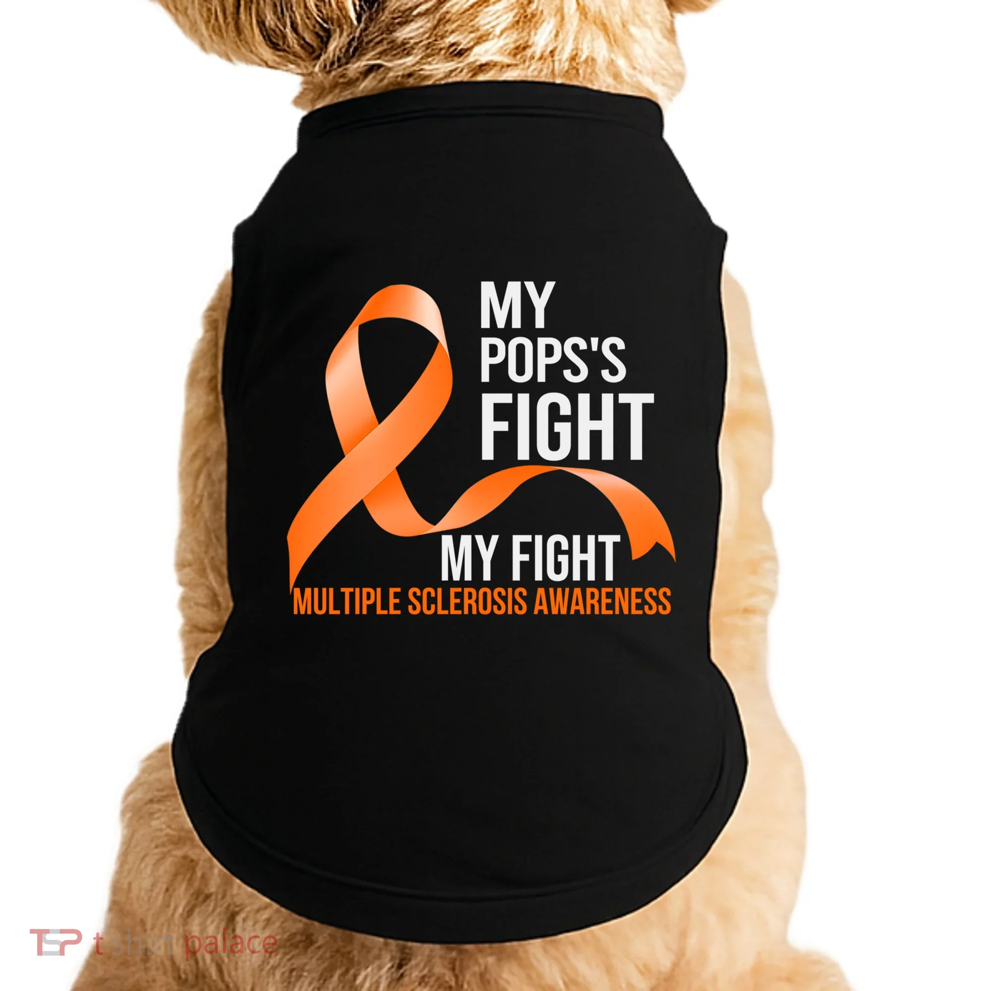 My Pops's Fight My Fight Multiple Sclerosis Ms Warrior Gift Doggie Tank