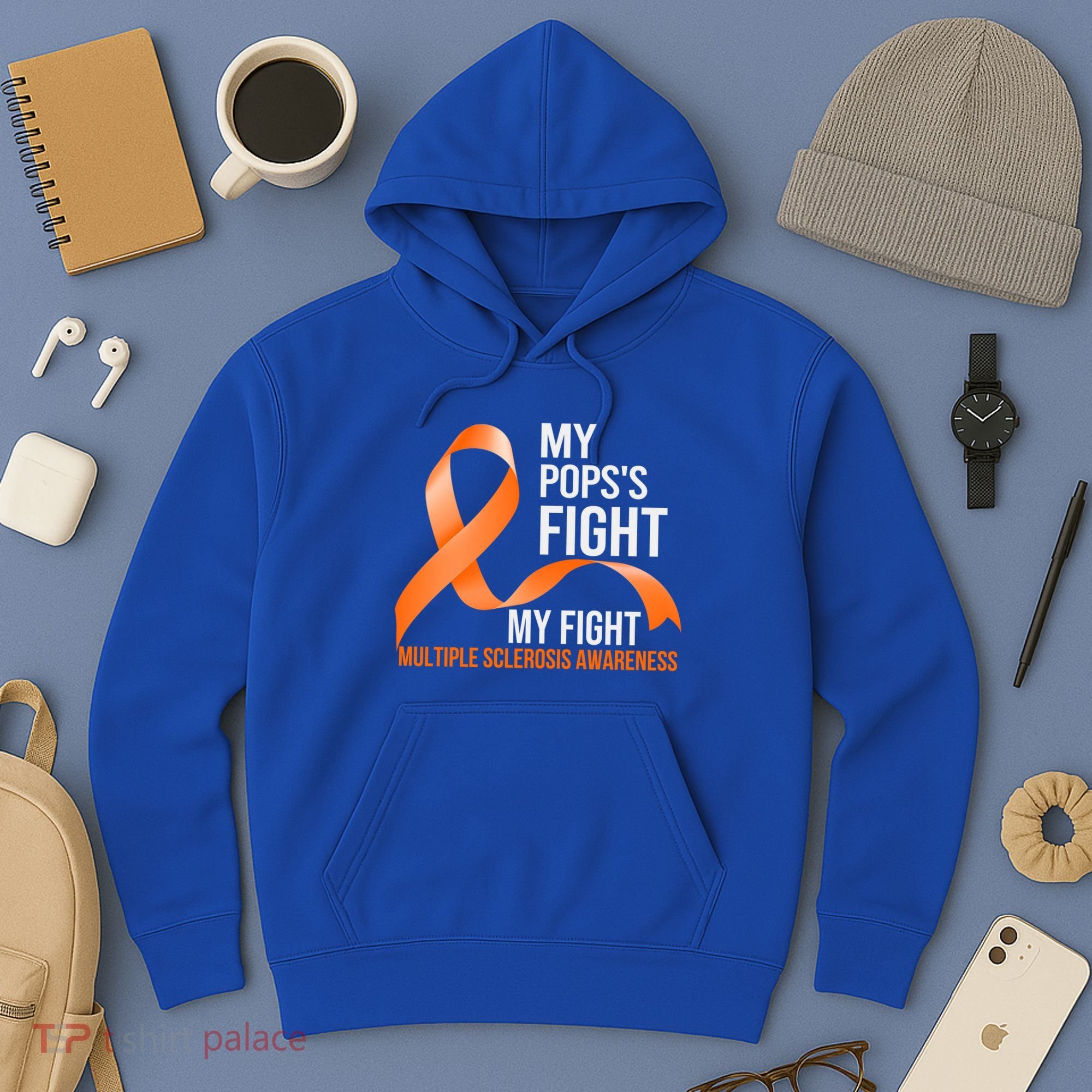 My Pops's Fight My Fight Multiple Sclerosis Ms Warrior Gift Hoodie
