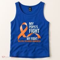 My Pops's Fight My Fight Multiple Sclerosis Ms Warrior Gift Tank Top thumb 2
