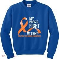 My Pops's Fight My Fight Multiple Sclerosis Ms Warrior Gift Kids Sweatshirt thumb 0