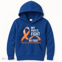 My Pops's Fight My Fight Multiple Sclerosis Ms Warrior Gift Kids Hoodie thumb 0