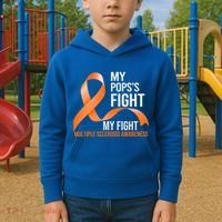 My Pops's Fight My Fight Multiple Sclerosis Ms Warrior Gift Kids Hoodie thumb 2