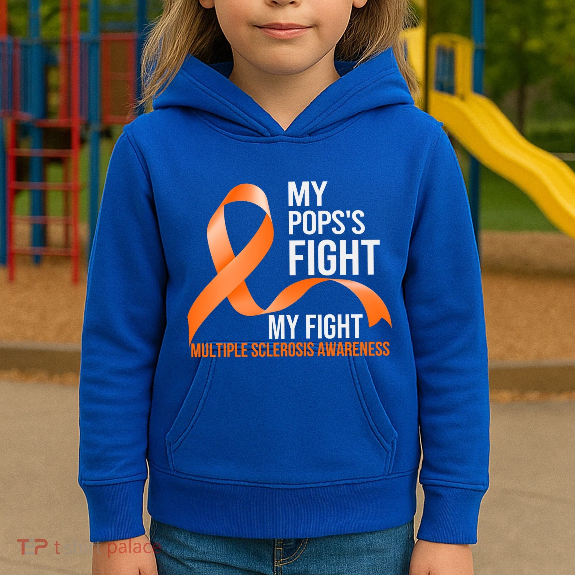 My Pops's Fight My Fight Multiple Sclerosis Ms Warrior Gift Kids Hoodie