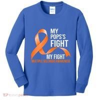 My Pops's Fight My Fight Multiple Sclerosis Ms Warrior Gift Kids Long Sleeve Shirt thumb 0