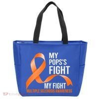 My Pops's Fight My Fight Multiple Sclerosis Ms Warrior Gift Tote Bag thumb 0