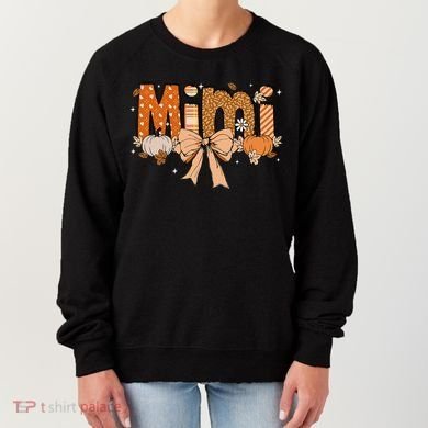Mimi Pumpkin Fall Coquette Bow Thanksgiving Mom Women's Sweatshirt