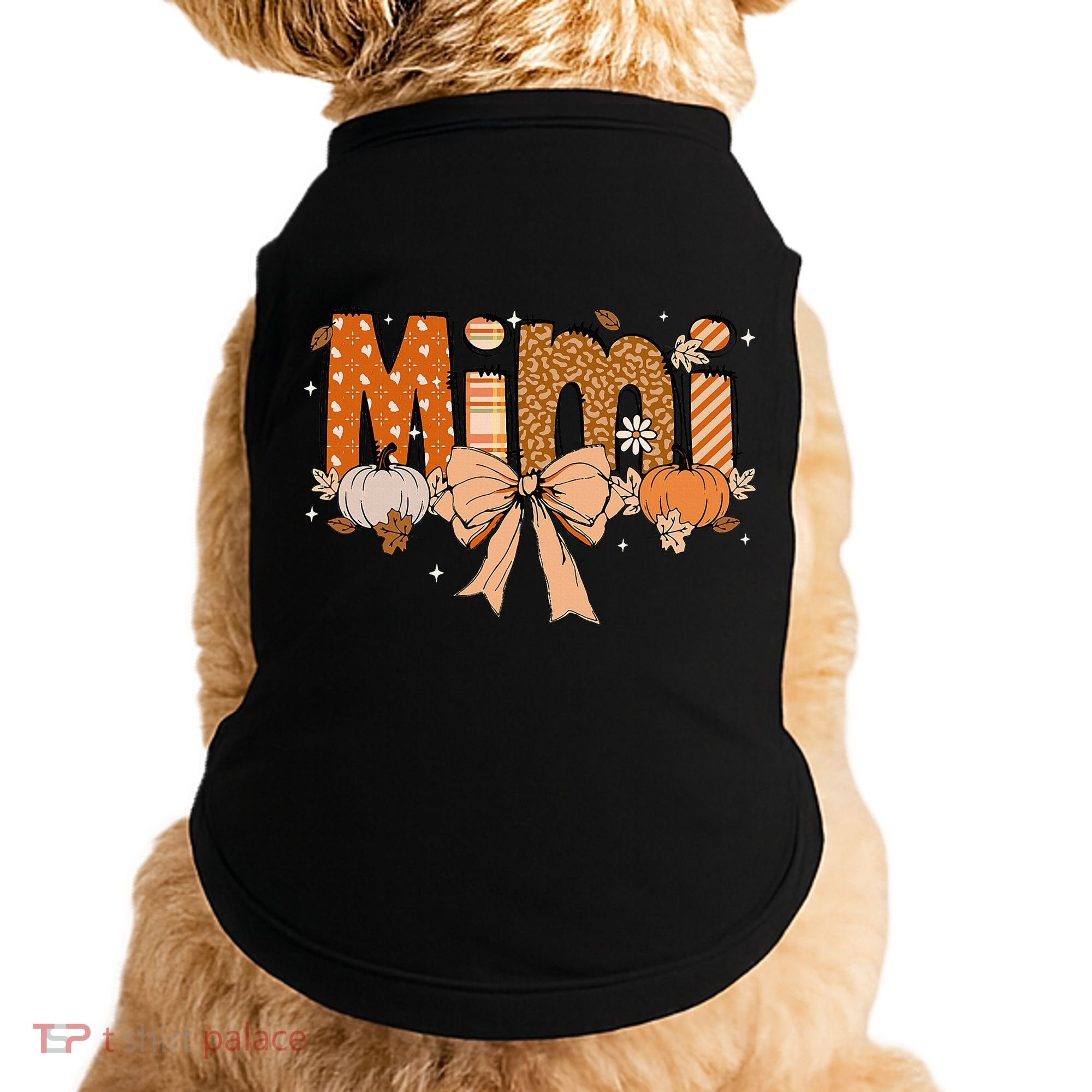 Mimi Pumpkin Fall Coquette Bow Thanksgiving Mom Doggie Tank