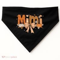 Mimi Pumpkin Fall Coquette Bow Thanksgiving Mom USA-Made Doggie Bandana thumb 0