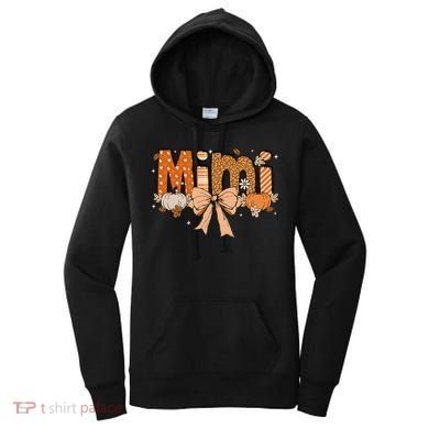 Mimi Pumpkin Fall Coquette Bow Thanksgiving Mom Women's Hoodie