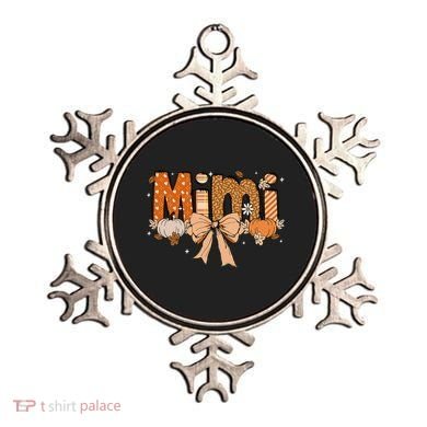 Mimi Pumpkin Fall Coquette Bow Thanksgiving Mom Ornament