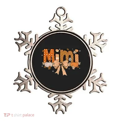Mimi Pumpkin Fall Coquette Bow Thanksgiving Mom Ornament