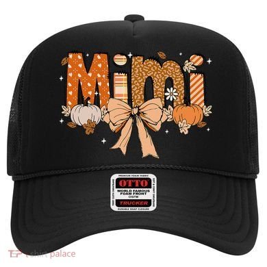Mimi Pumpkin Fall Coquette Bow Thanksgiving Mom Hat