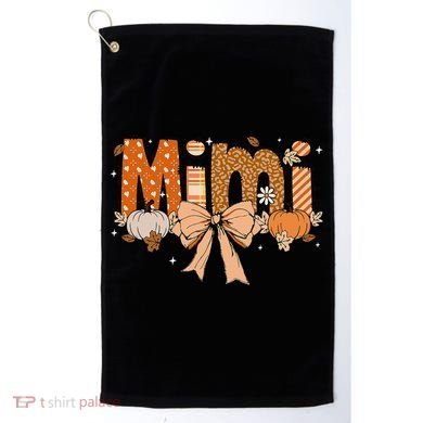 Mimi Pumpkin Fall Coquette Bow Thanksgiving Mom Golf Towel