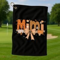Mimi Pumpkin Fall Coquette Bow Thanksgiving Mom Golf Towel thumb 1