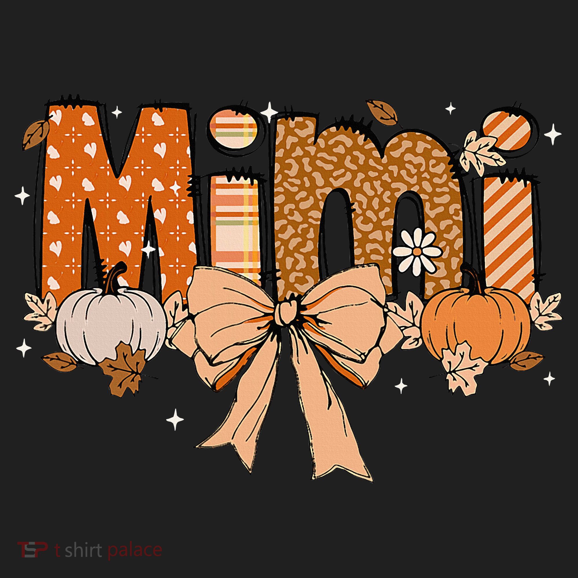 Mimi Pumpkin Fall Coquette Bow Thanksgiving Mom Golf Towel