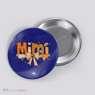 Mimi Pumpkin Fall Coquette Bow Thanksgiving Mom Button